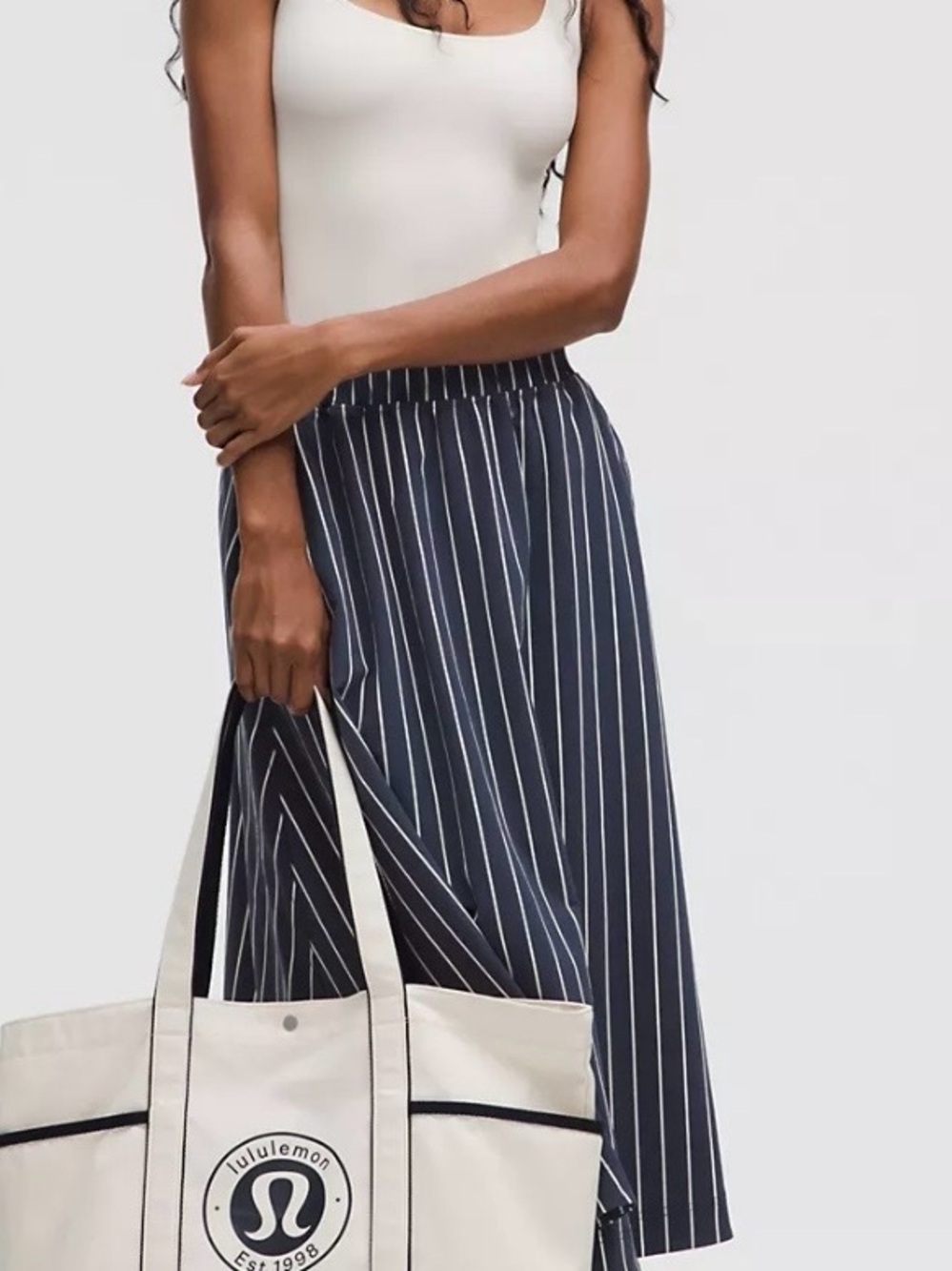 Lululemon striped stretch Navy Midi Skirt